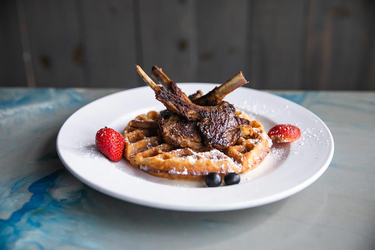 Lambchops and waffles