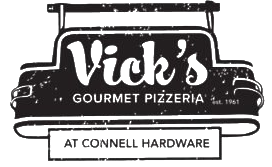 Vick's Gourmet Pizzeria logo top