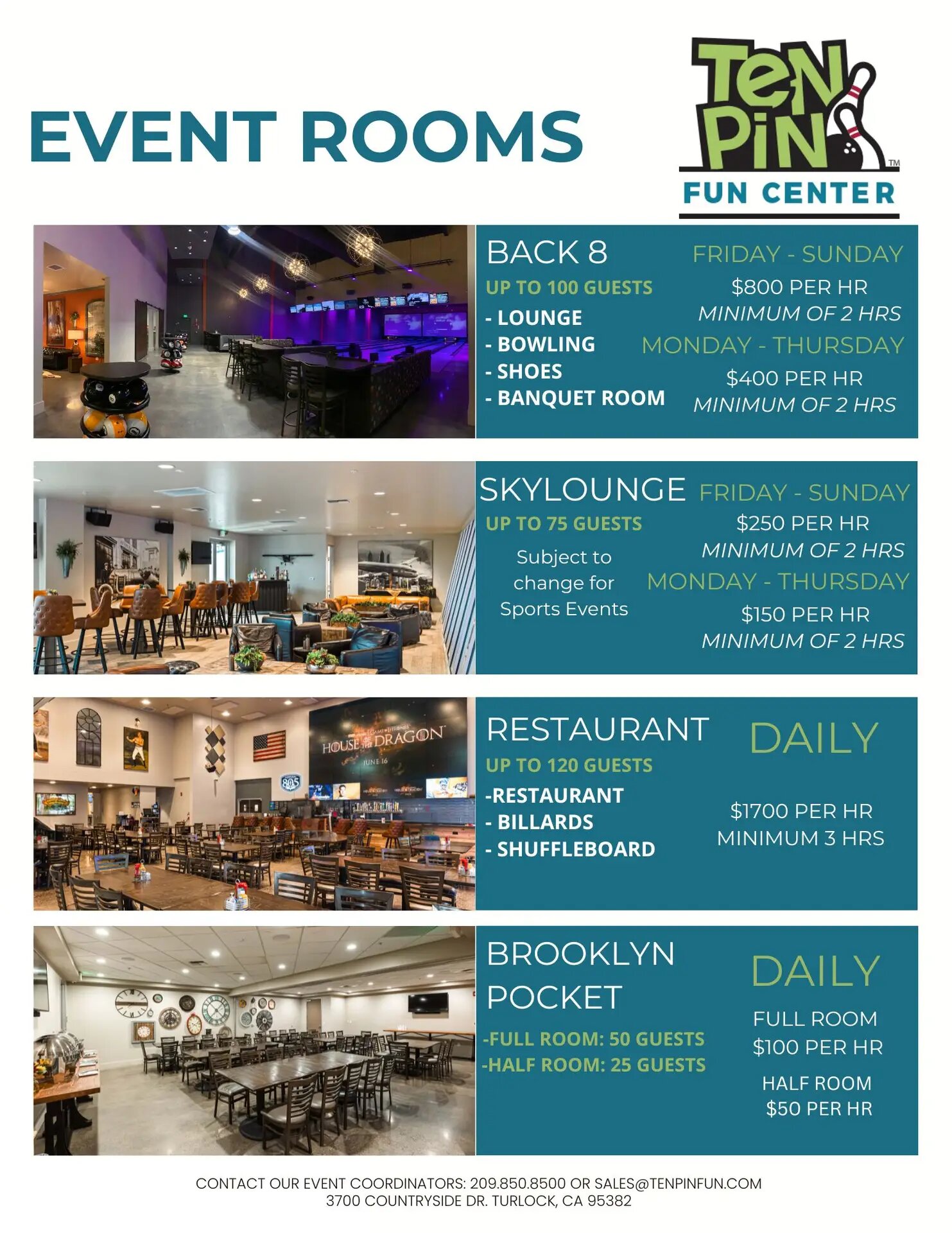 Event rooms flyer