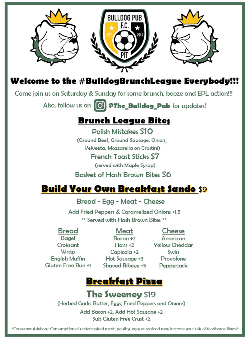 bulldog brunch menu