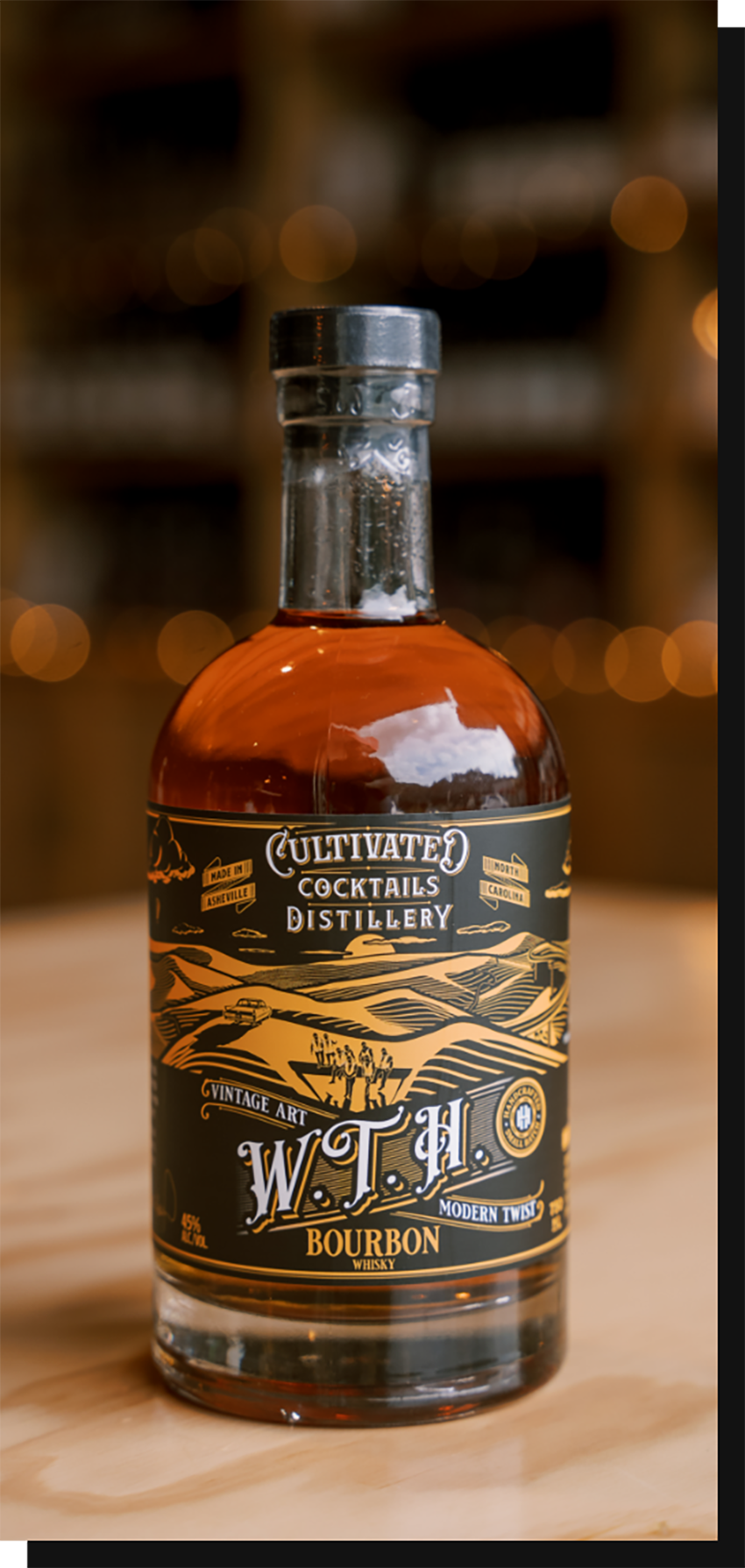 W.T.H. Bourbon Whisky bottle