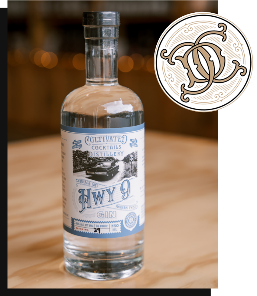 Hwy 9 Gin bottle