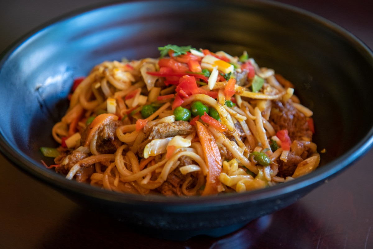  Lamb Chow Chow, with noodles and chopped vegetables