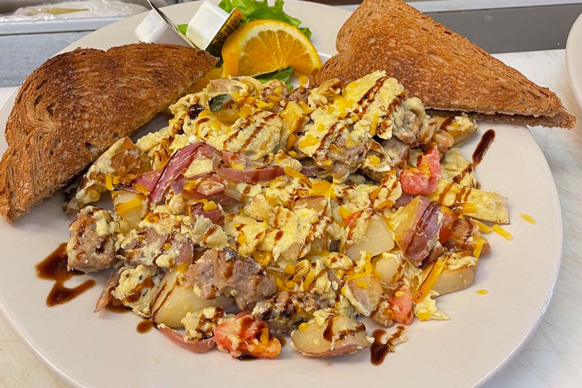 An Italian Scramble breakfast dish