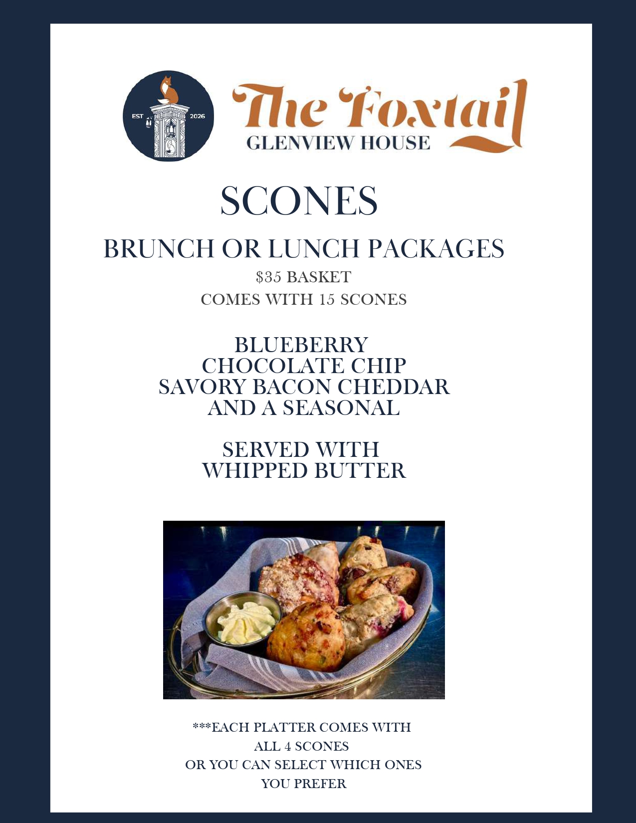 Scones Menu