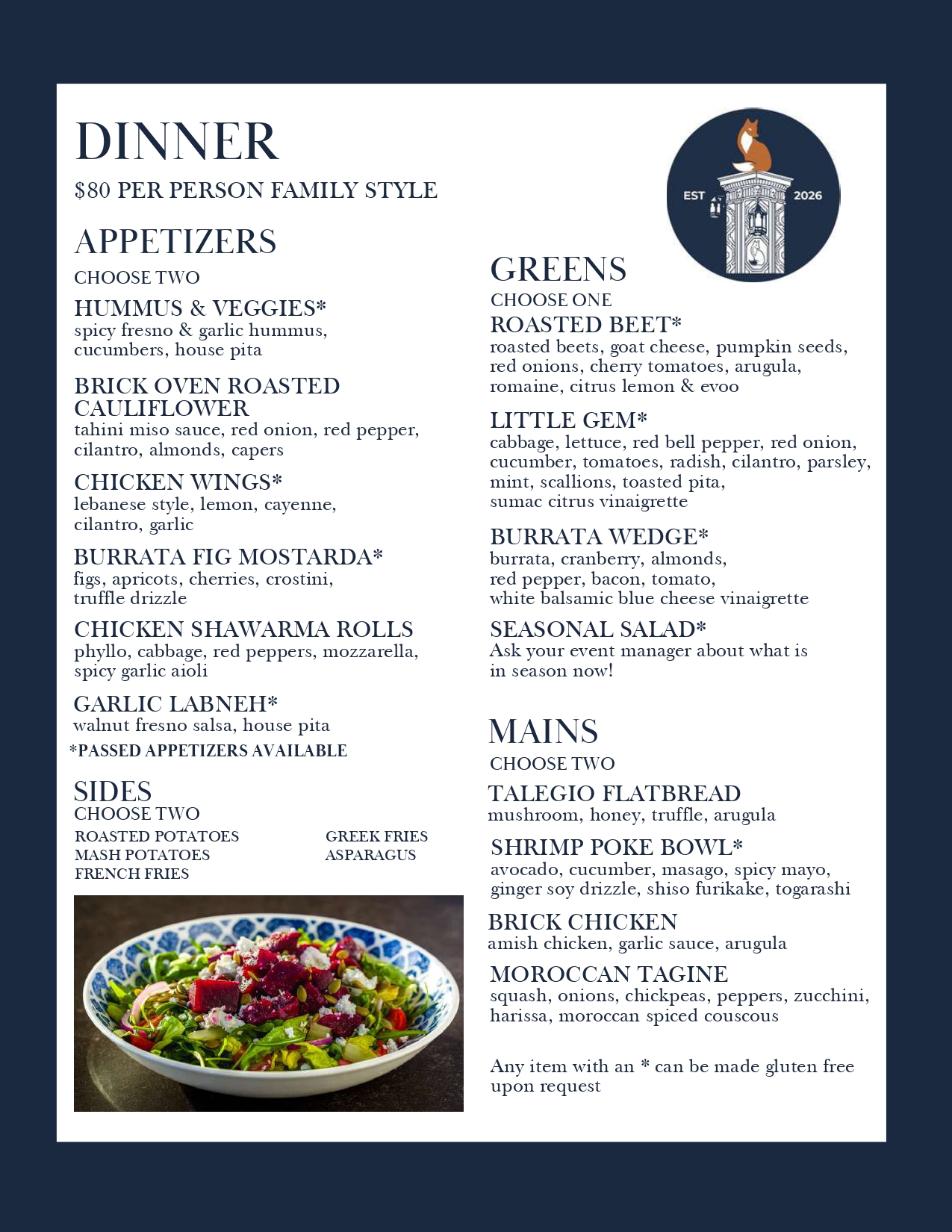 Dinner Menu