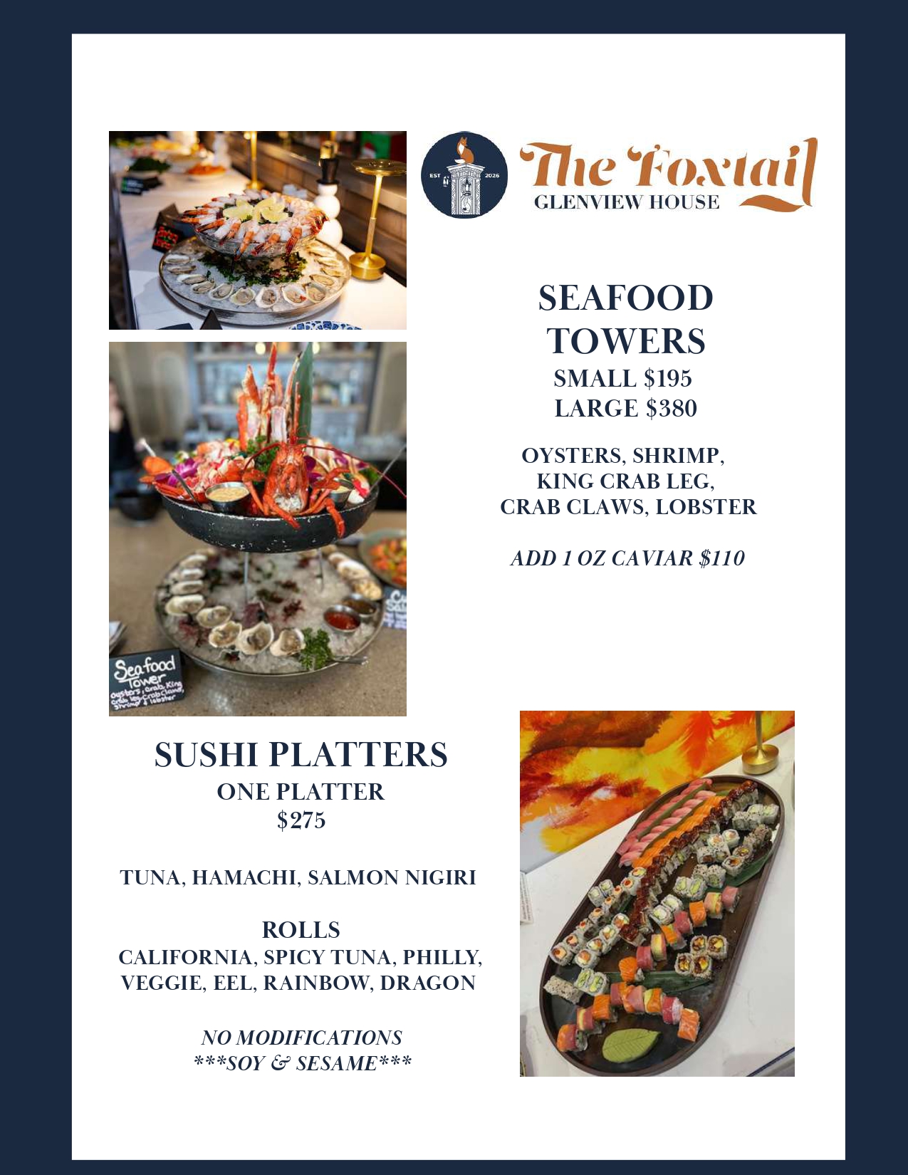 Seafood Menu