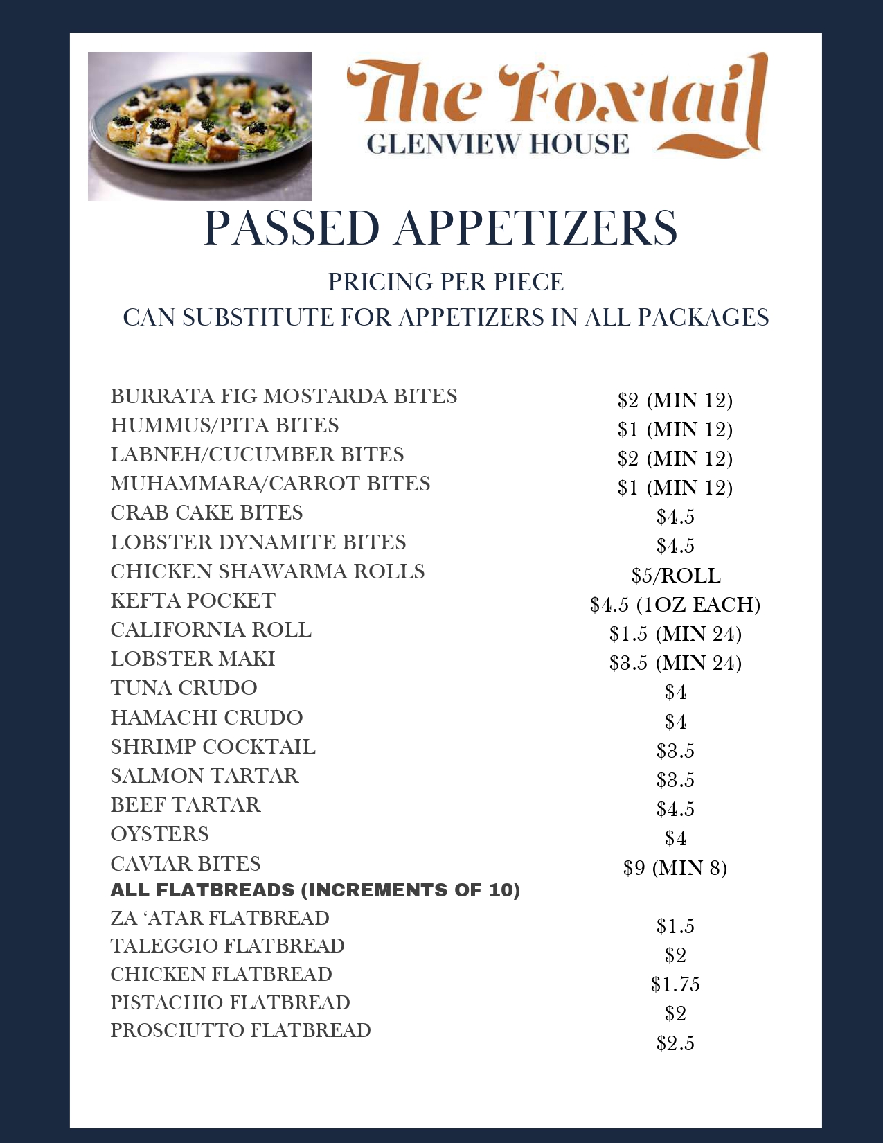 Passed Appetizers