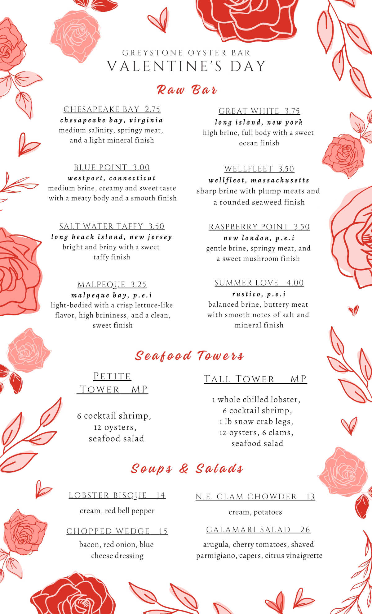 New Years Menu Flyer - first part