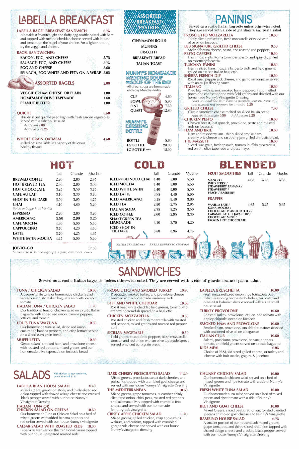 Bridgeville menu