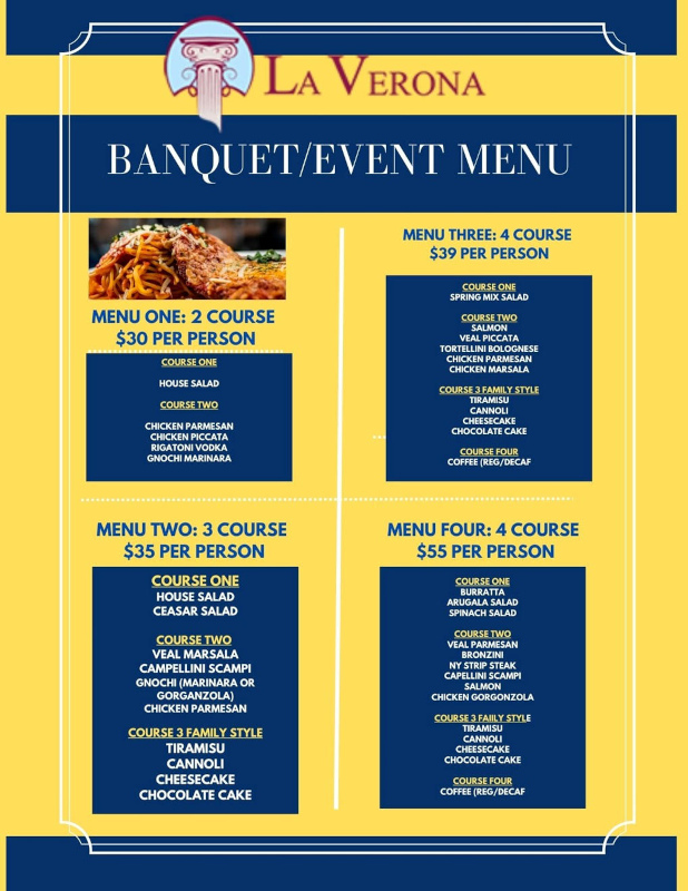 banquet/event menu