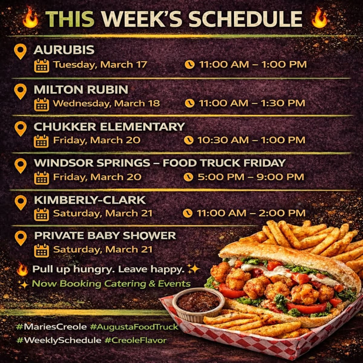 This week's schedule