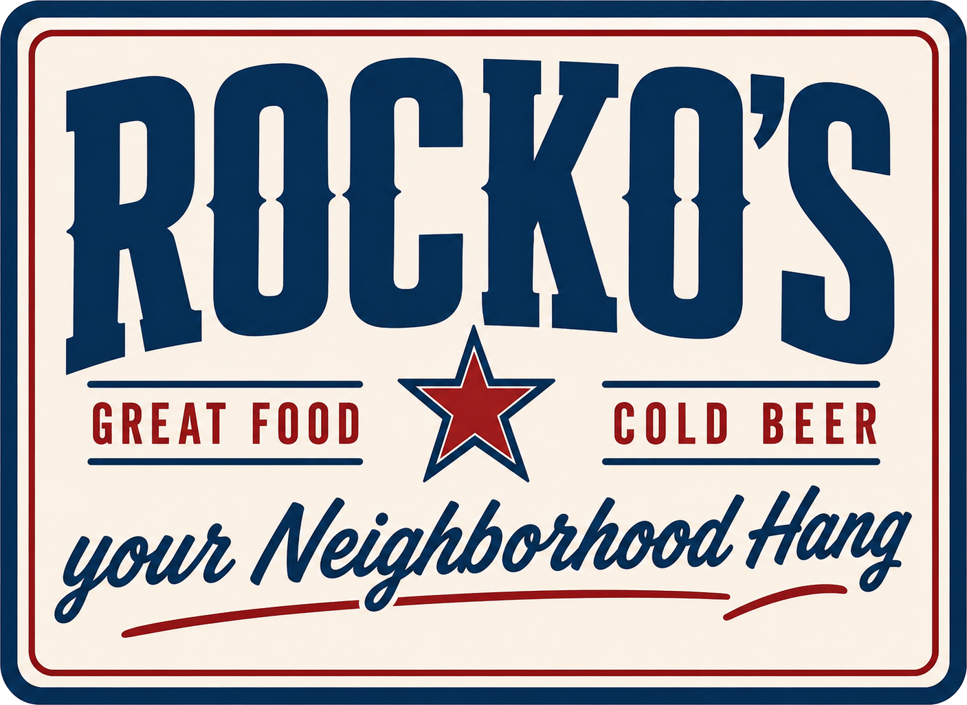 Rocko's, good food, cold drinks