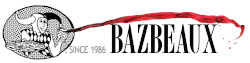Bazbeaux Pizza logo scroll