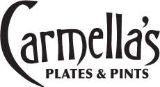 Carmella's Plates and Pints logo scroll
