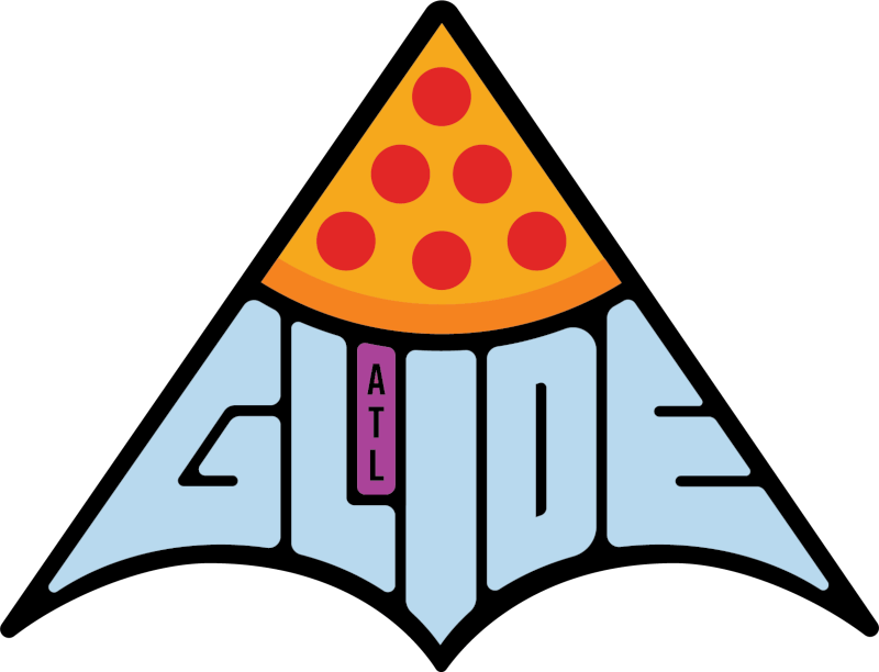 Glide Pizza logo scroll