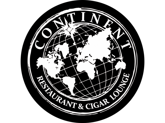 The Continent Restaurant and Cigar Lounge logo scroll