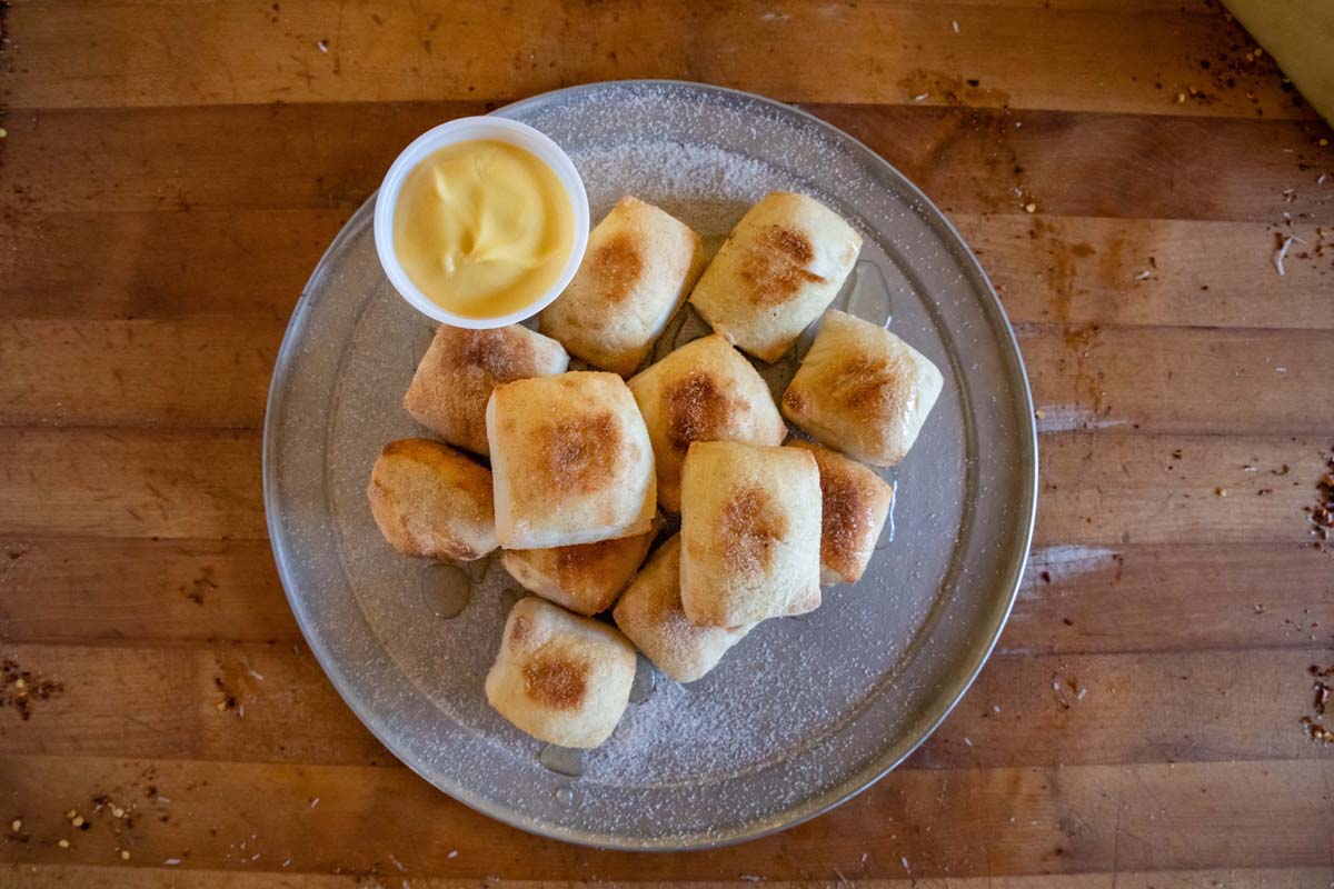 Sopapillas, served on the plate