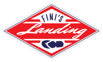 Fini's Landing logo scroll