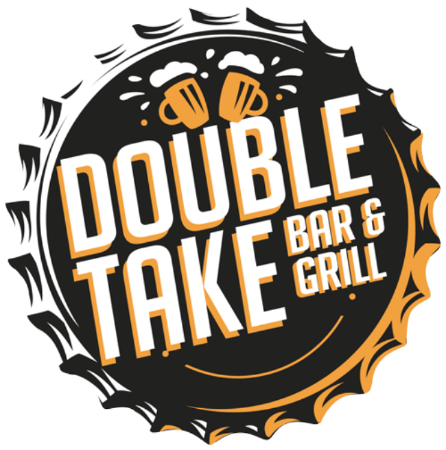 Double Take Bar and Grill logo scroll