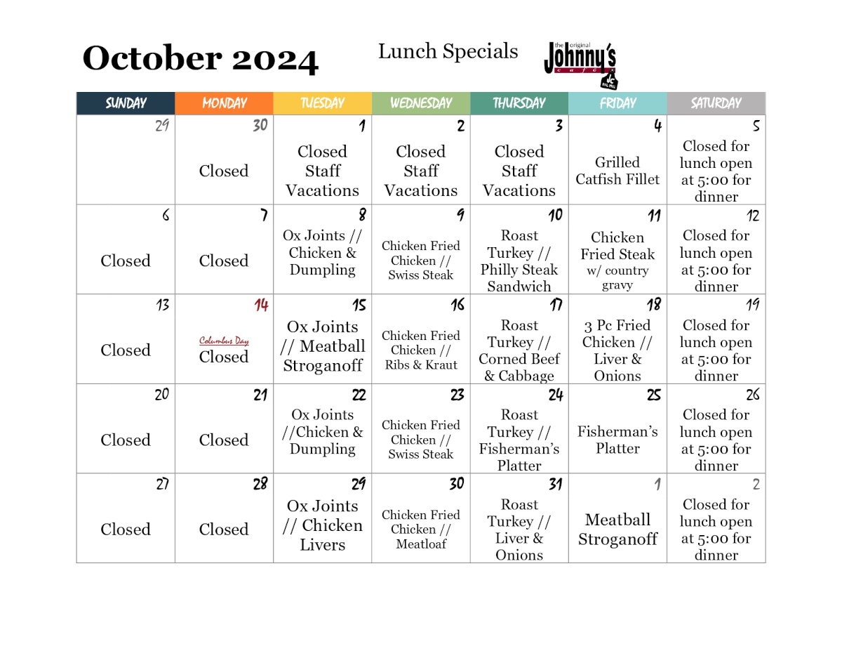 Lunch Specials for September 2024.