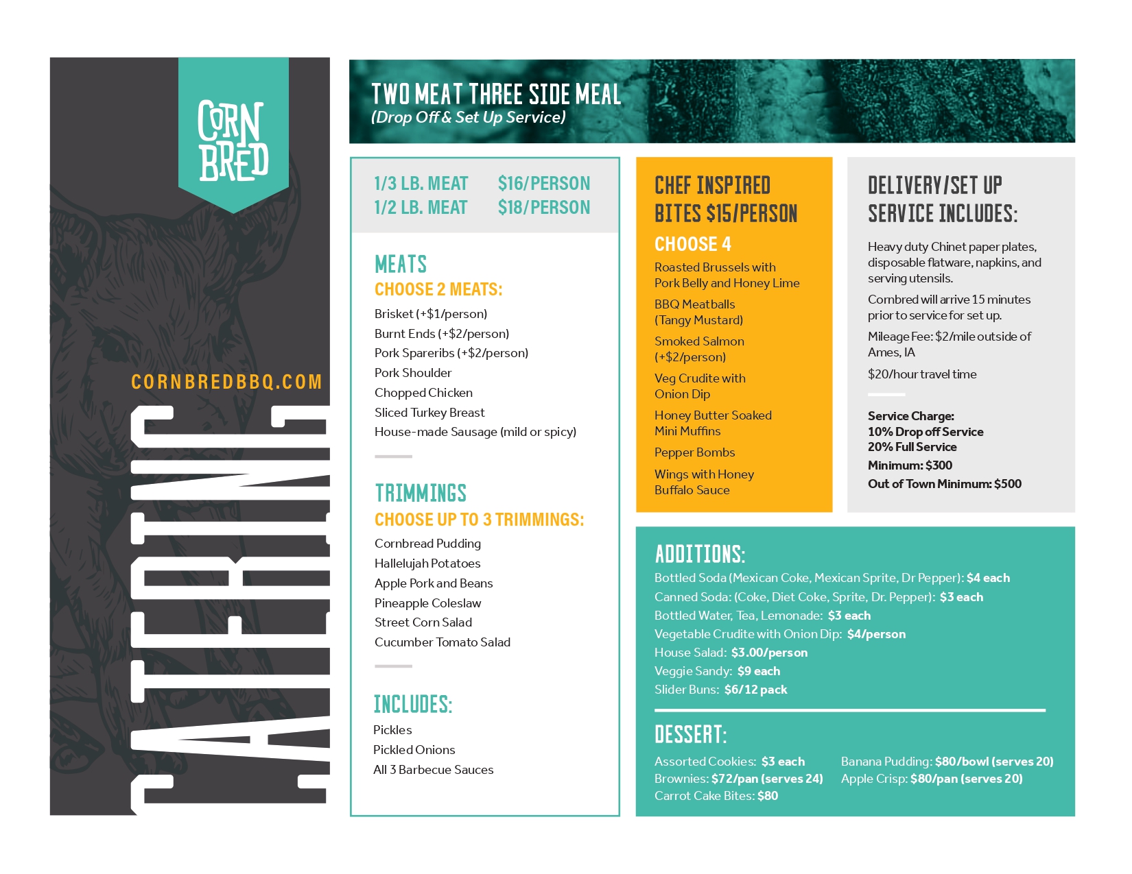 Drop off service catering menu 1