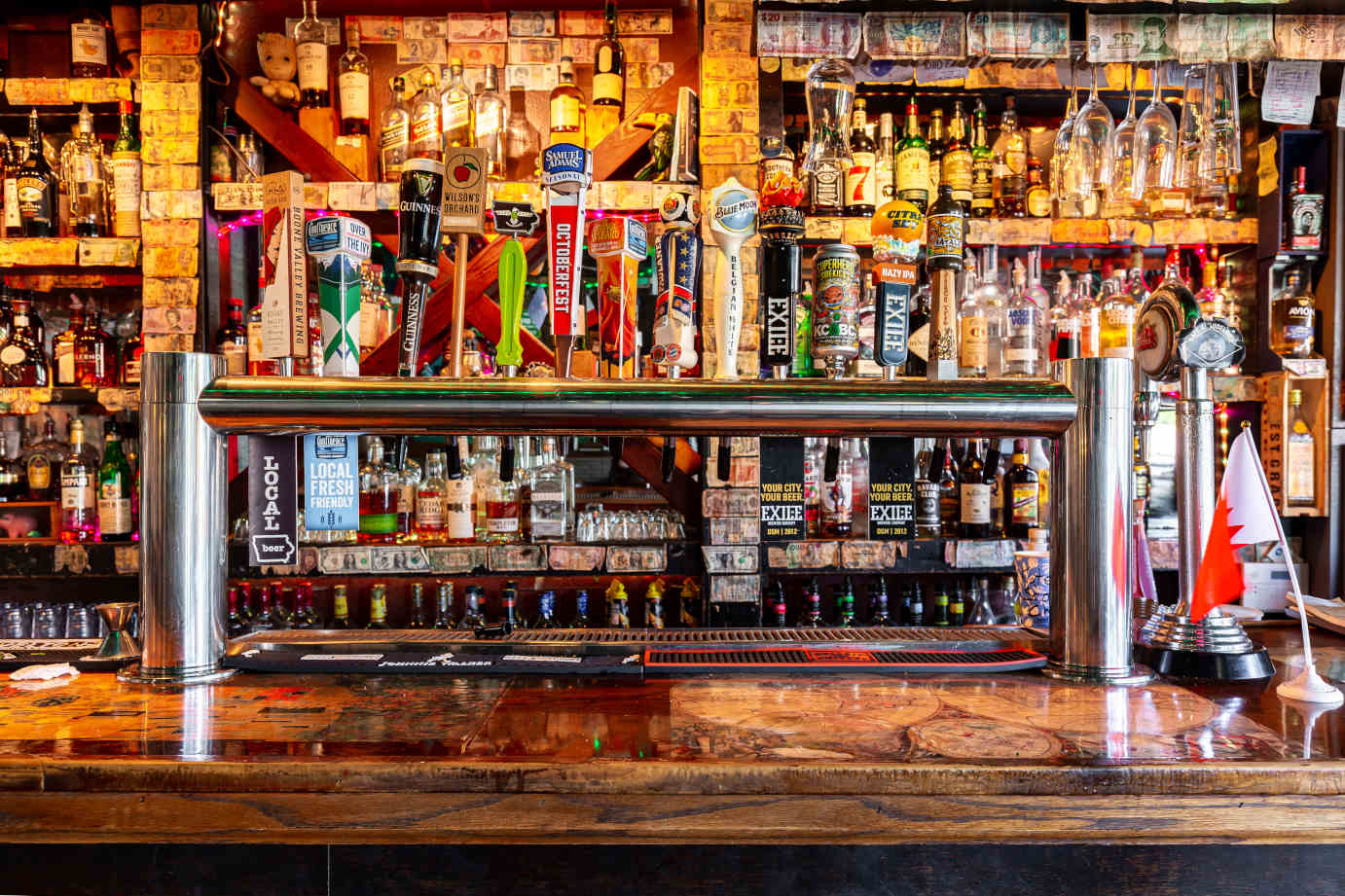 Interior, beer taps in bar area
