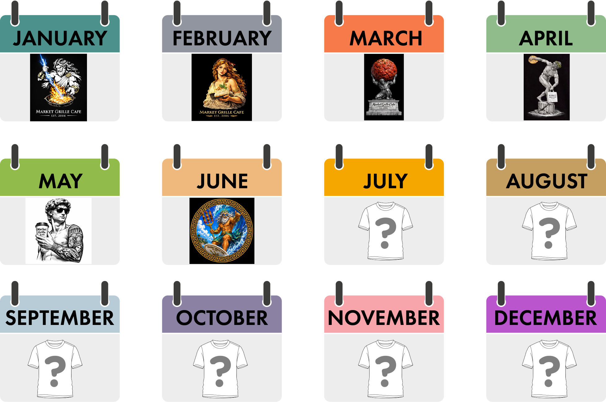 2026 limited-edition Market Grille shirt calendar
