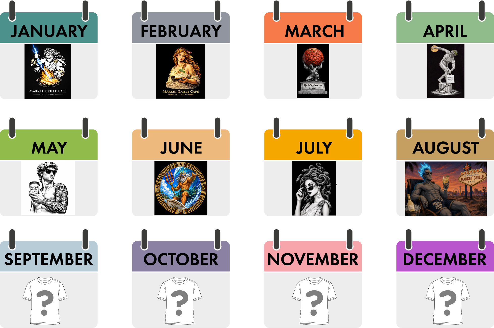 2026 limited-edition Market Grille shirt calendar