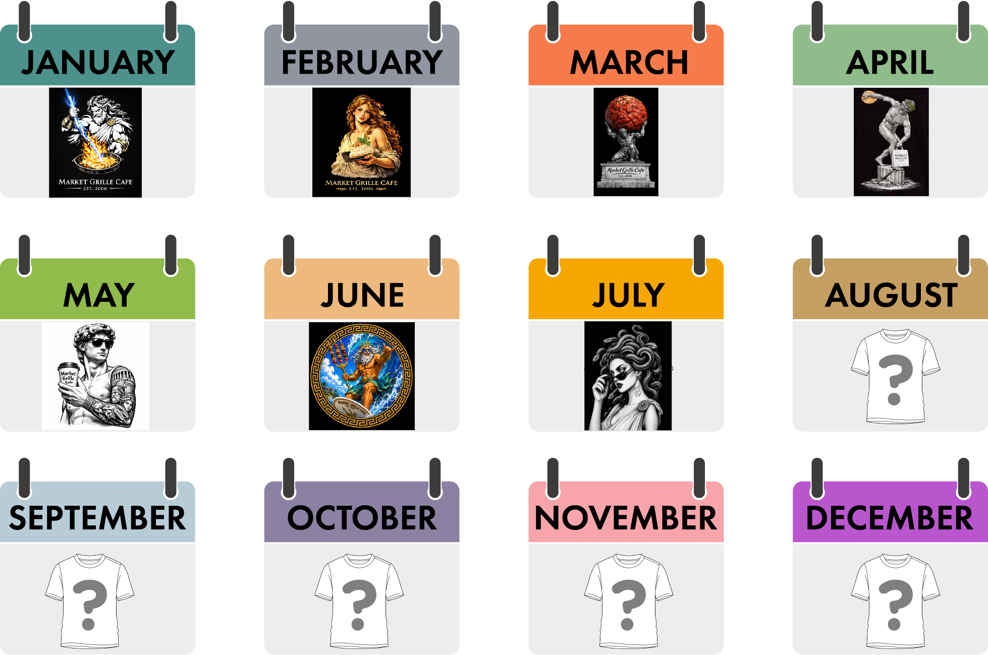 2026 limited-edition Market Grille shirt calendar