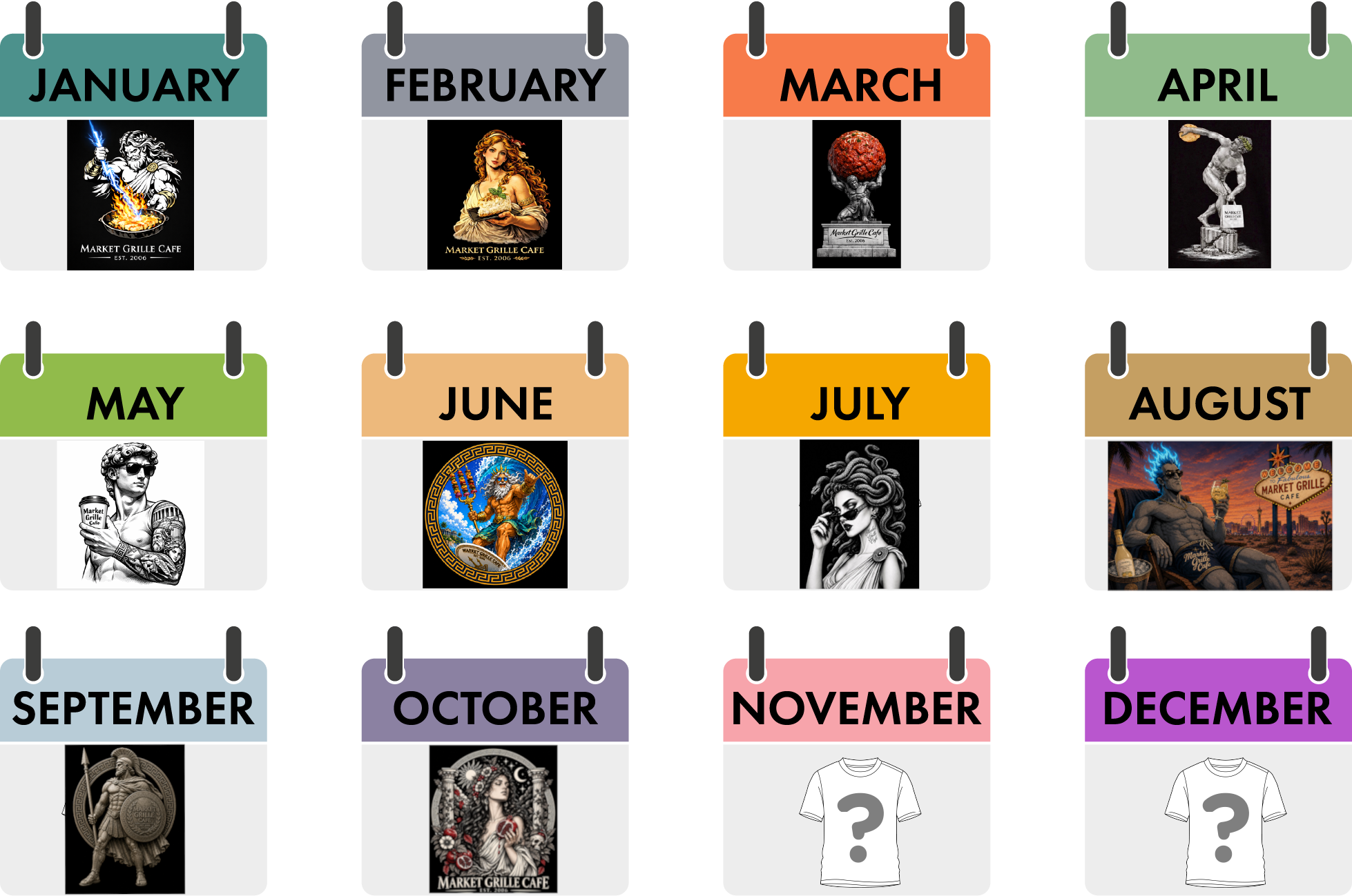 2026 limited-edition Market Grille shirt calendar