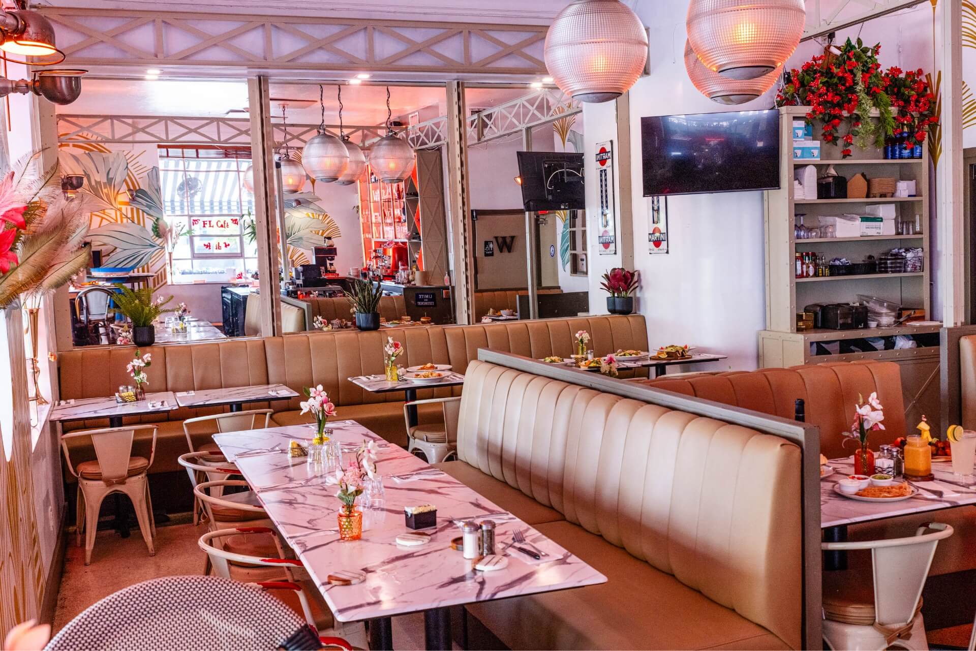 seating and dining area
