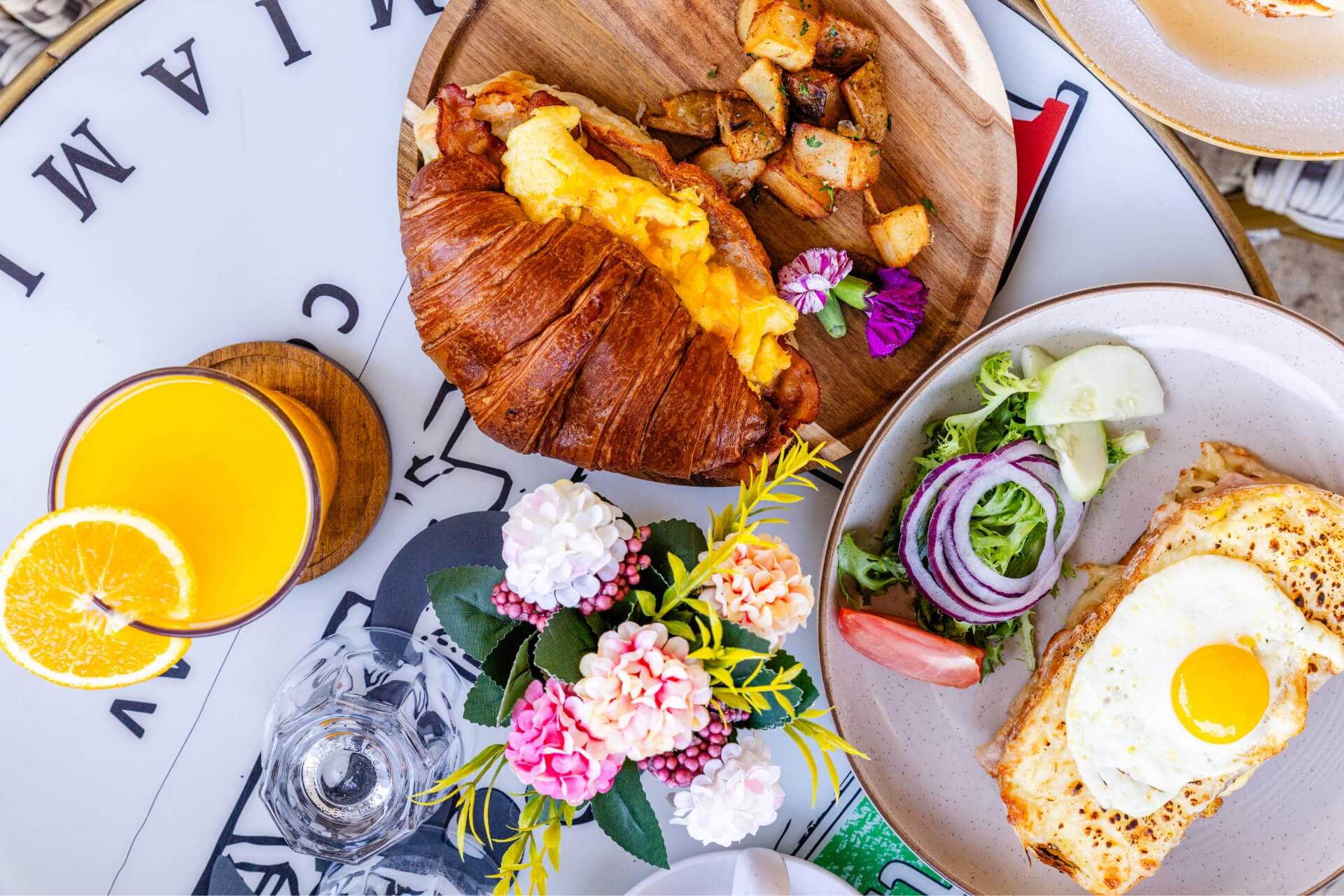 croissant filled with scrambled eggs