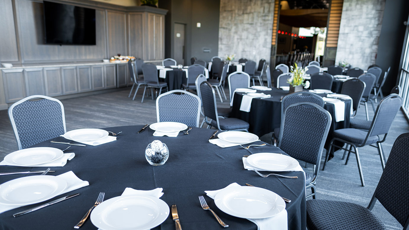 Tables set for dining