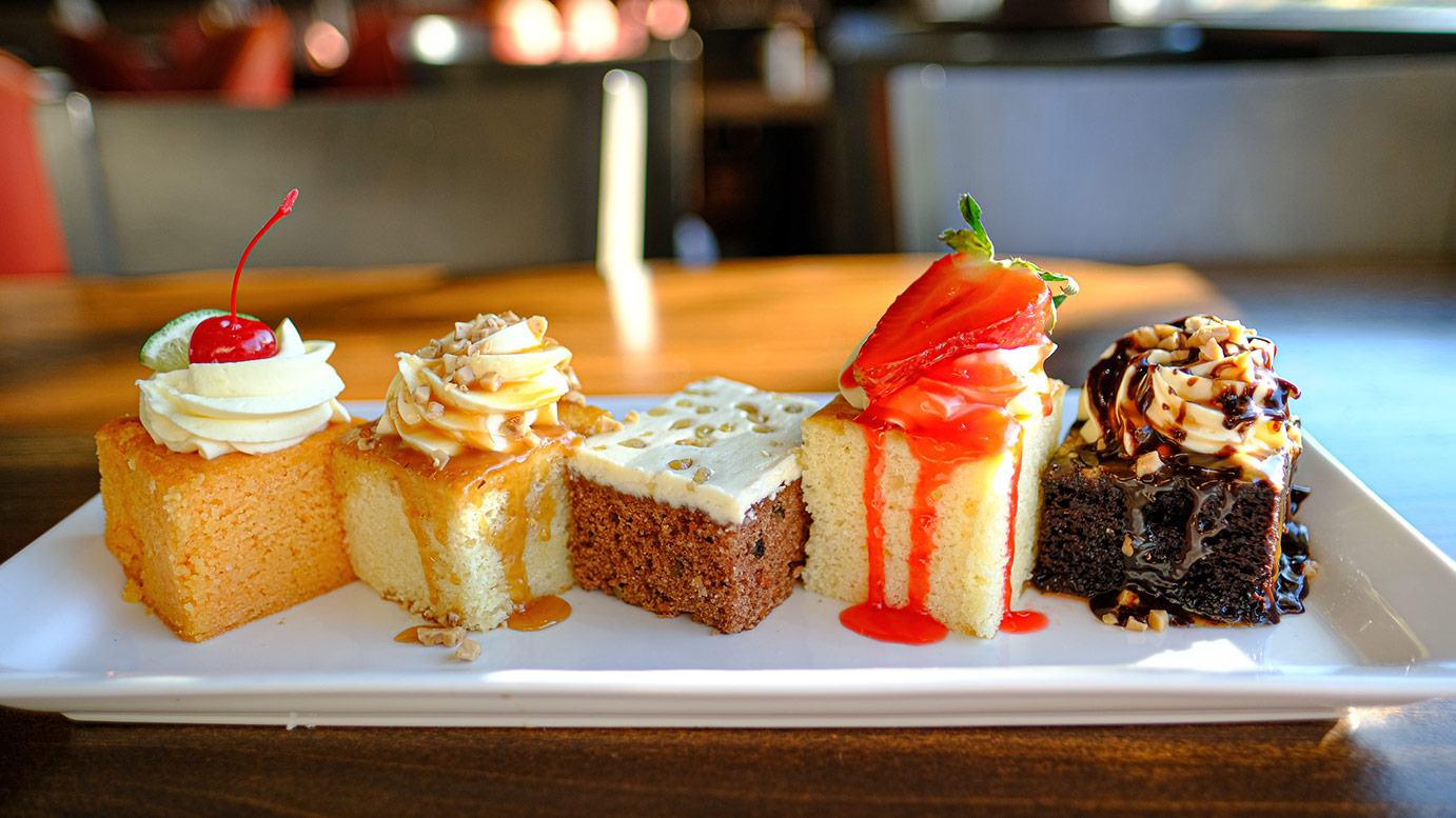 Various desserts on display
