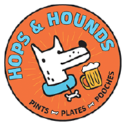 Hops and Hounds logo scroll