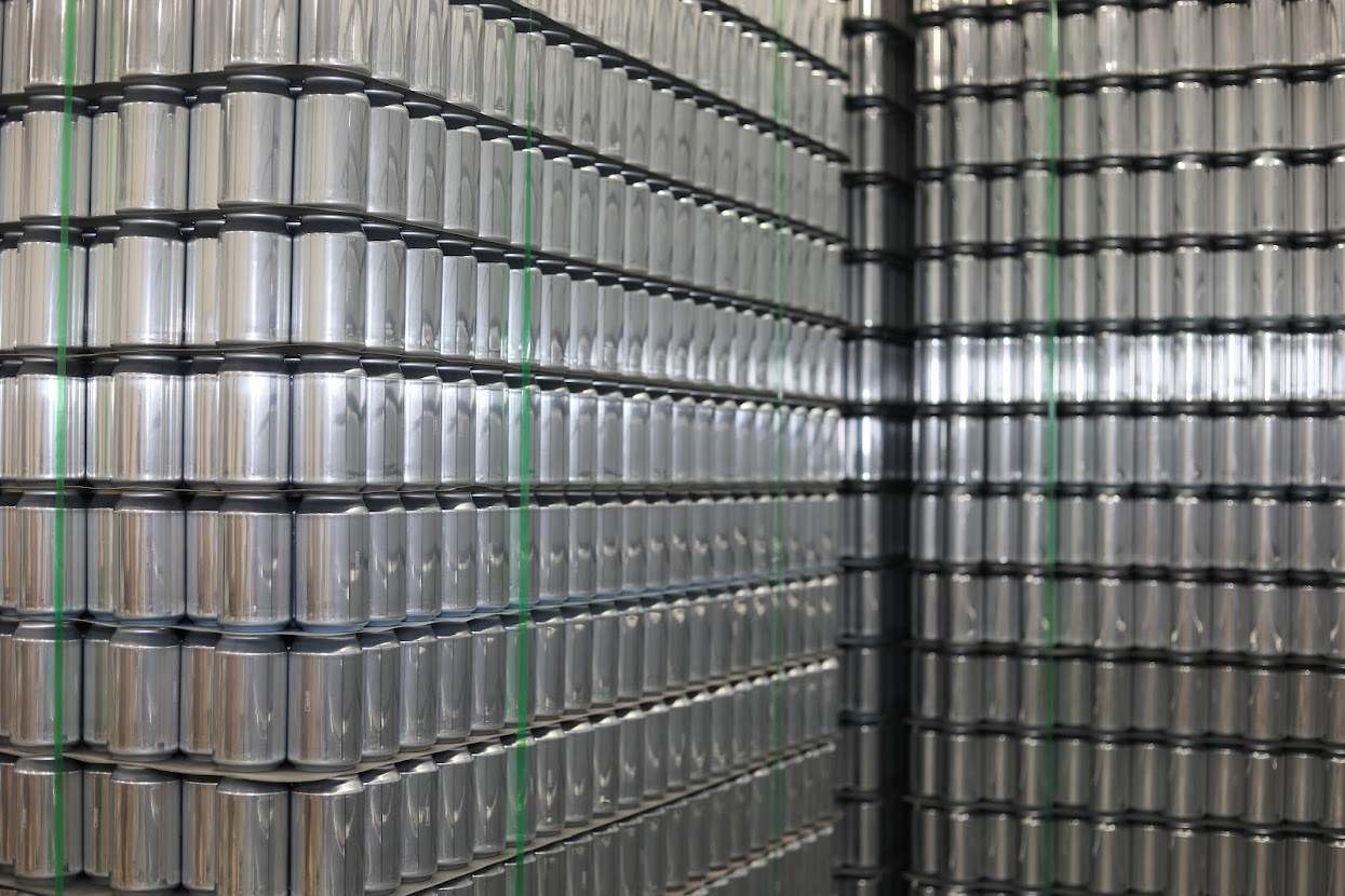 Stacked tin cans