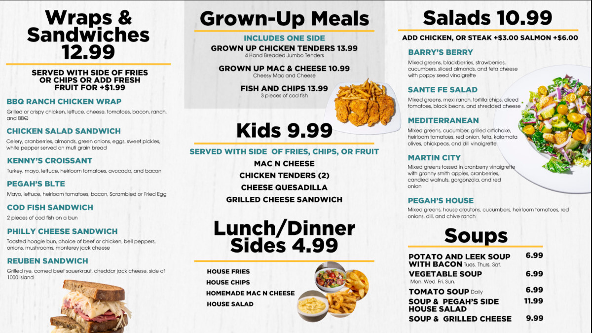 Wraps and Sandwiches, Grown up Meals, Salads, Kids, Lunch Dinner Sides, Soups