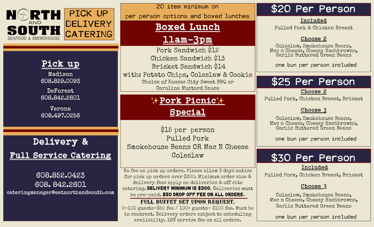 off site catering compass menu