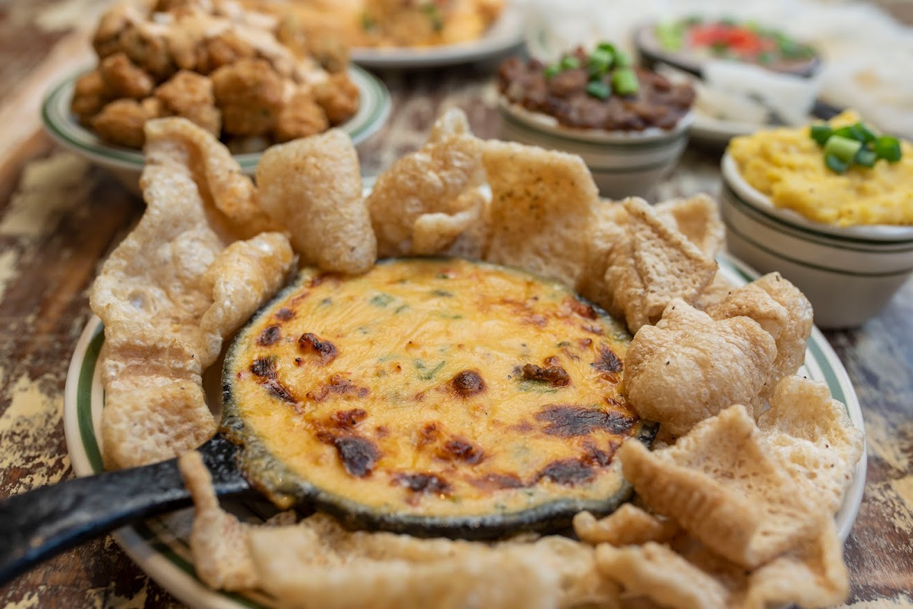 Snack and melted cheese