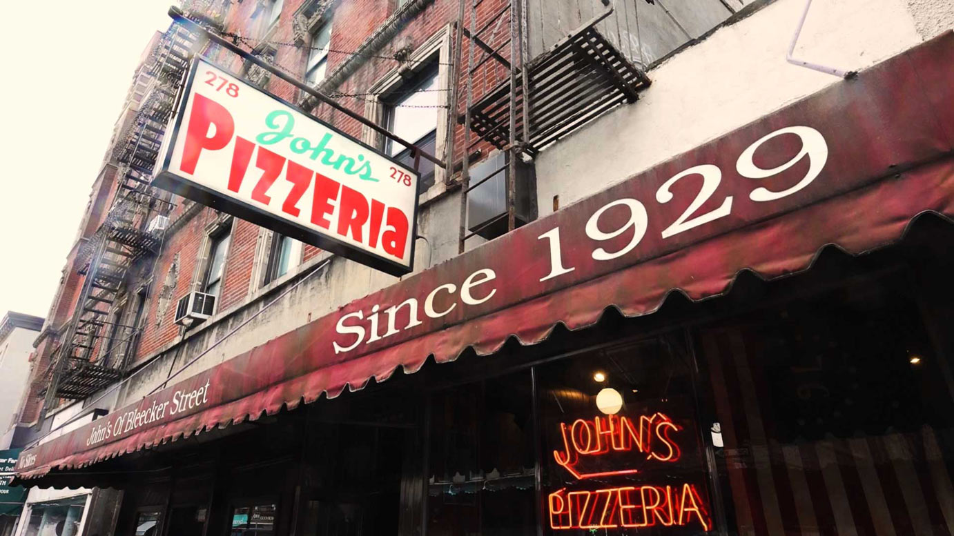 John's of Bleecker Street — pizza restaurant — in Greenwich Village — Manhattan — NYC