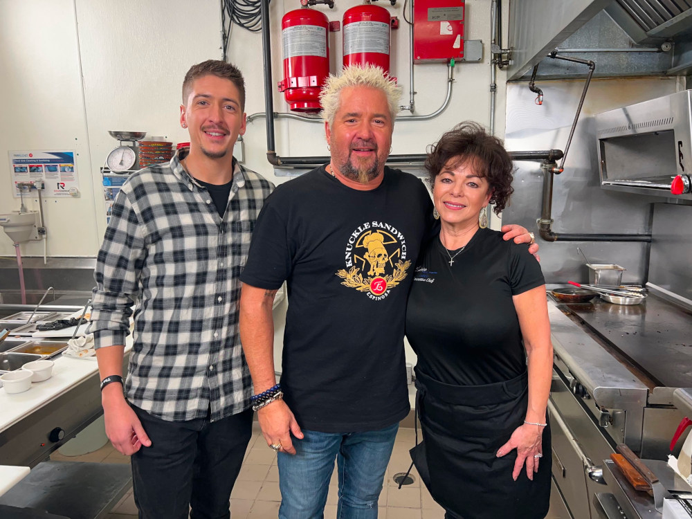 Hunter and Guy Fieri and Leticia Mitchelle