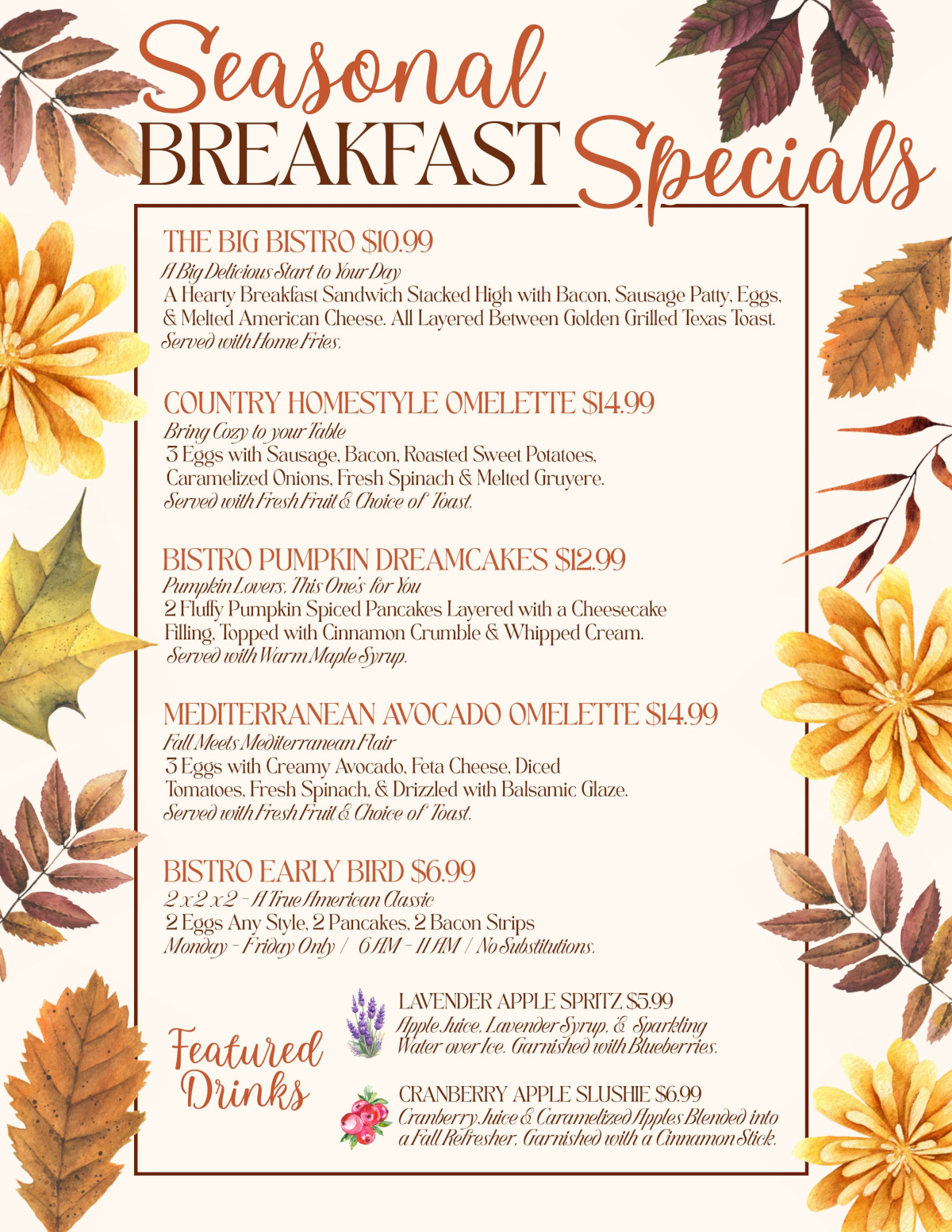 Seasonal Breakfast Specials