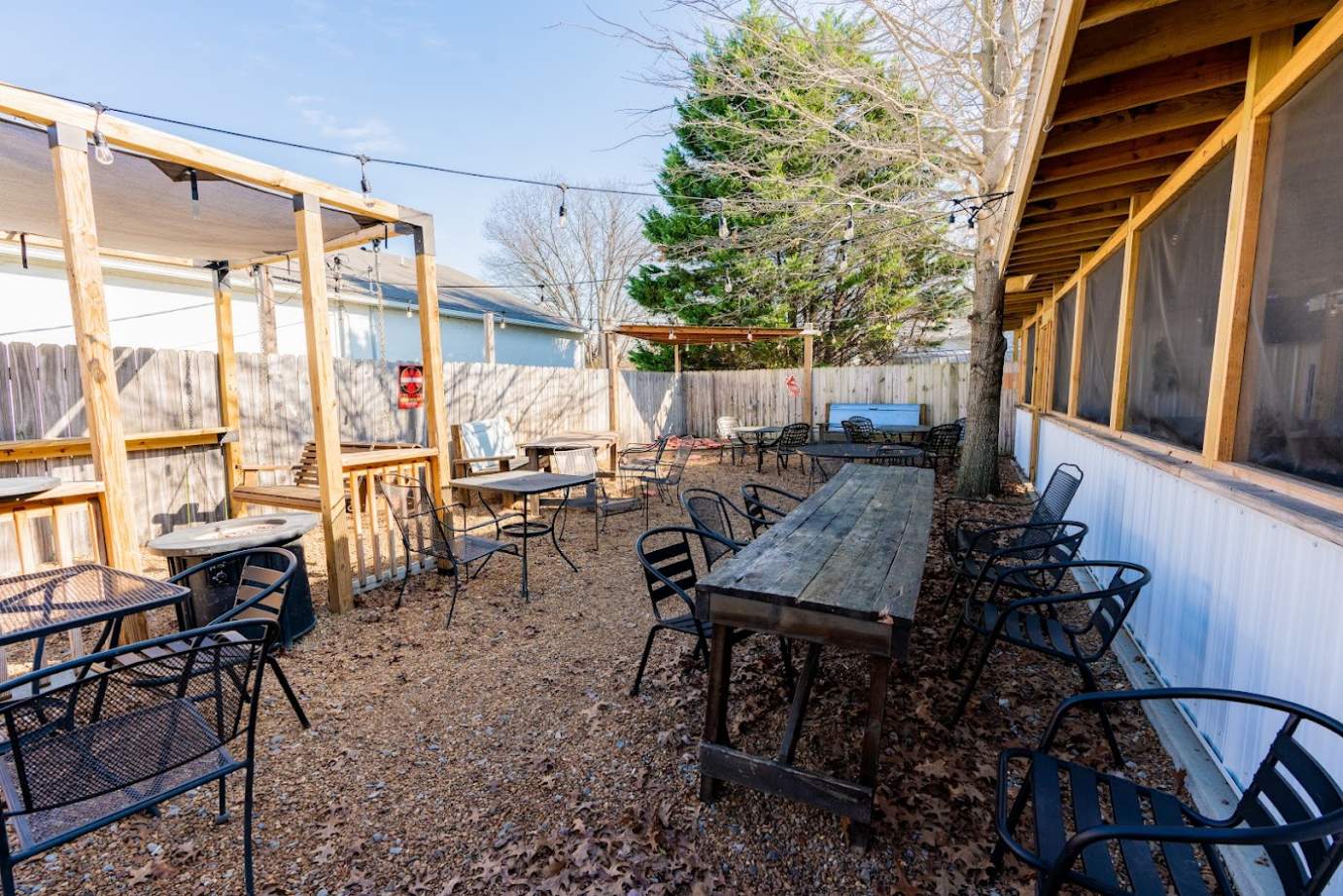 Exterior, patio tables and seating