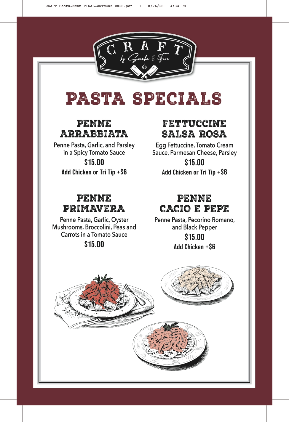 Pasta Specials