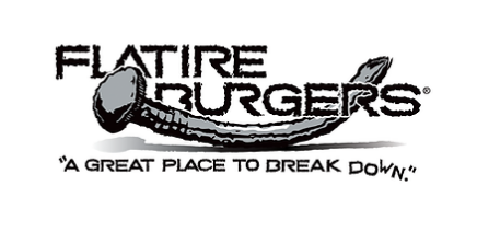Flatire Burgers logo scroll
