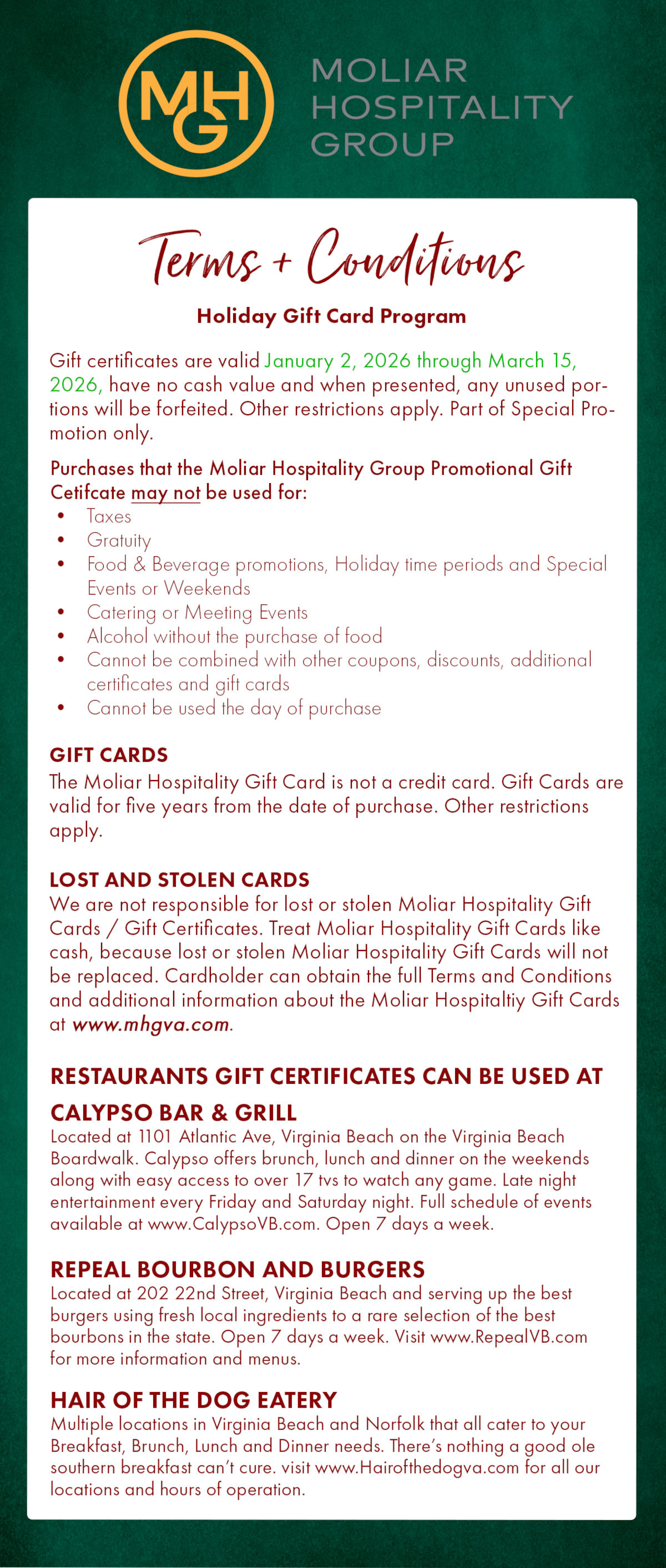 Terms and Conditions