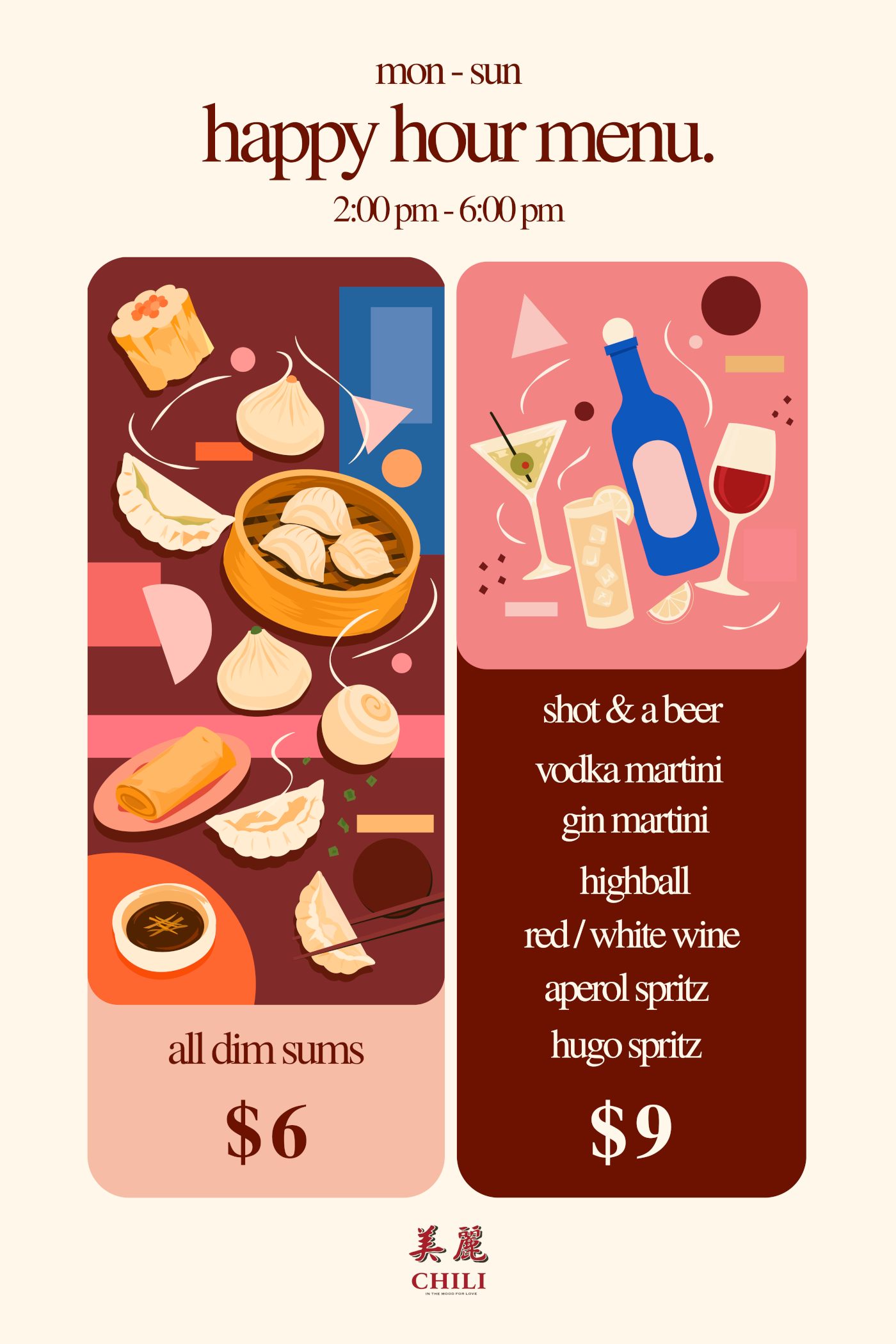 Happy hour menu