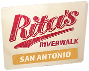 Rita's On the River logo scroll