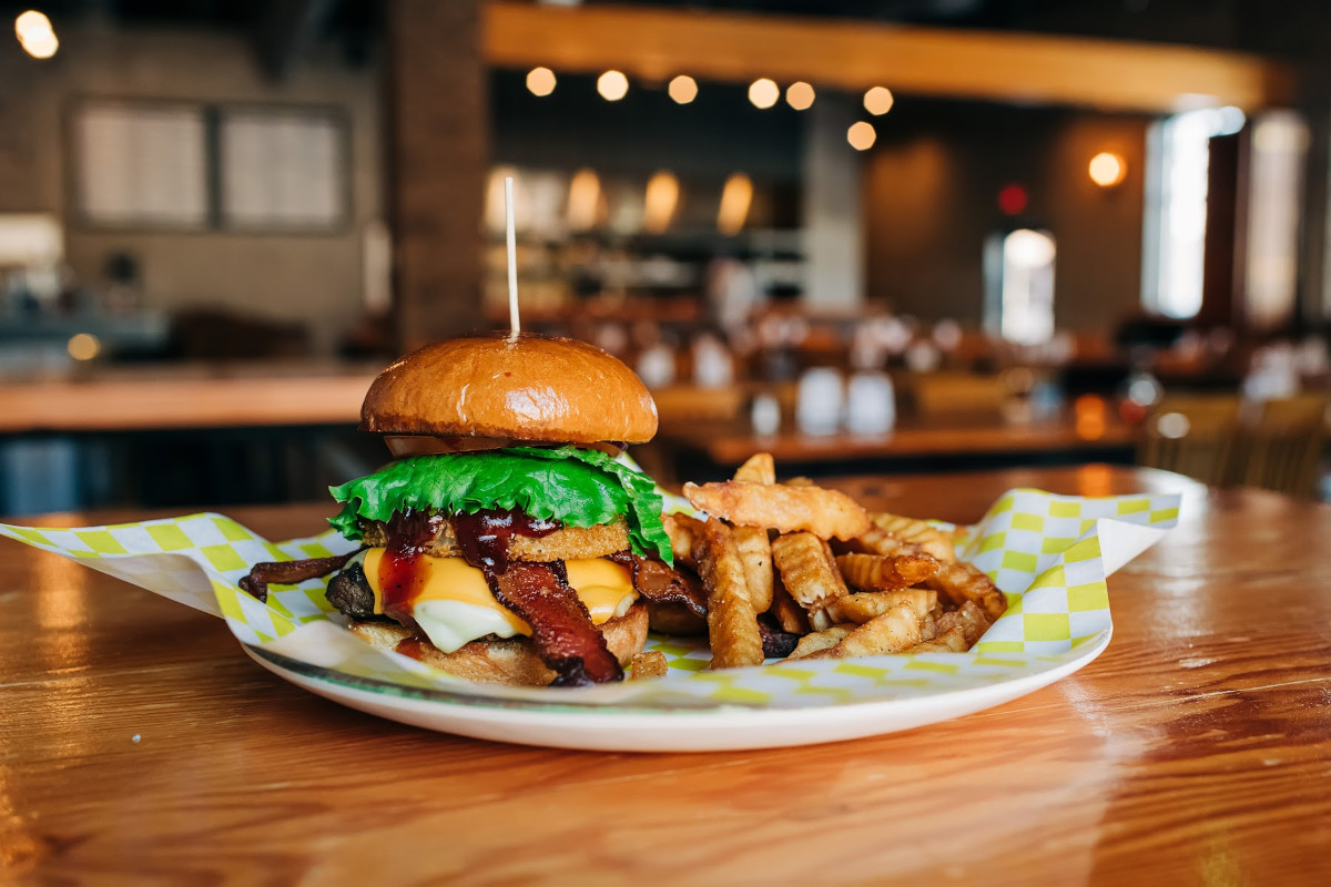Cowboy Burger with fries